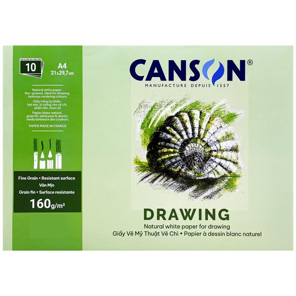 Giấy Vẽ Mỹ Thuật Màu Nước Canson A4 - 160gsm 10 Tờ