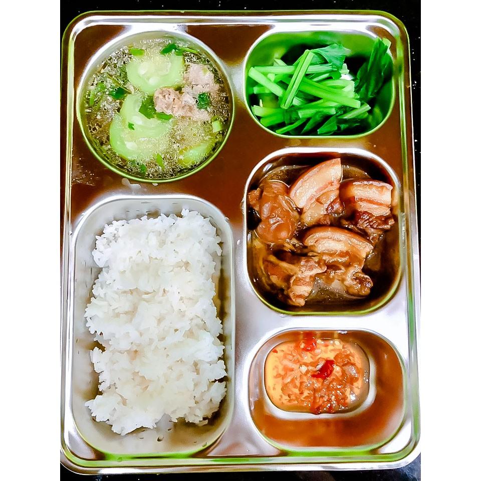 Khay cơm inox 5 ngăn sâu lòng hàn quốc giá rẻ