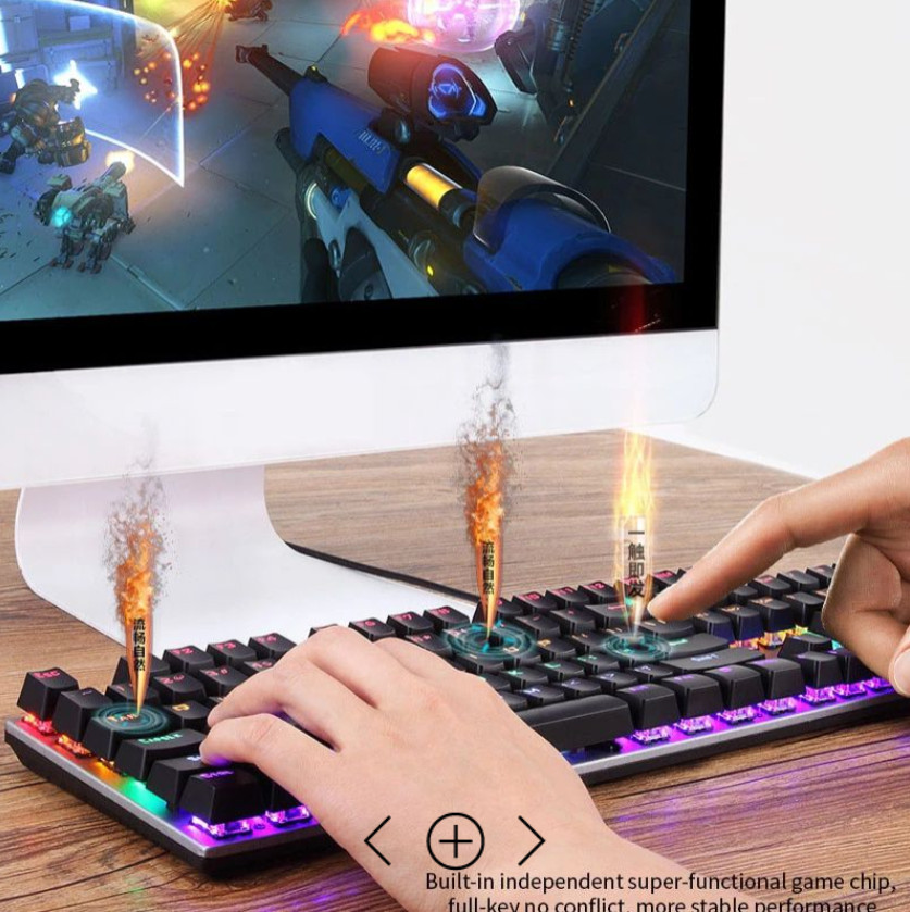 Bàn phím cơ LED chơi game  Forev Q 302 18 chế độ LED, chơi game, văn phòng - Hàng chính hãng