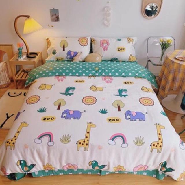 Set Cotton Living Hàng Nhập Khẩu Cao Cấp 4 Món Hươu Cao Cổ