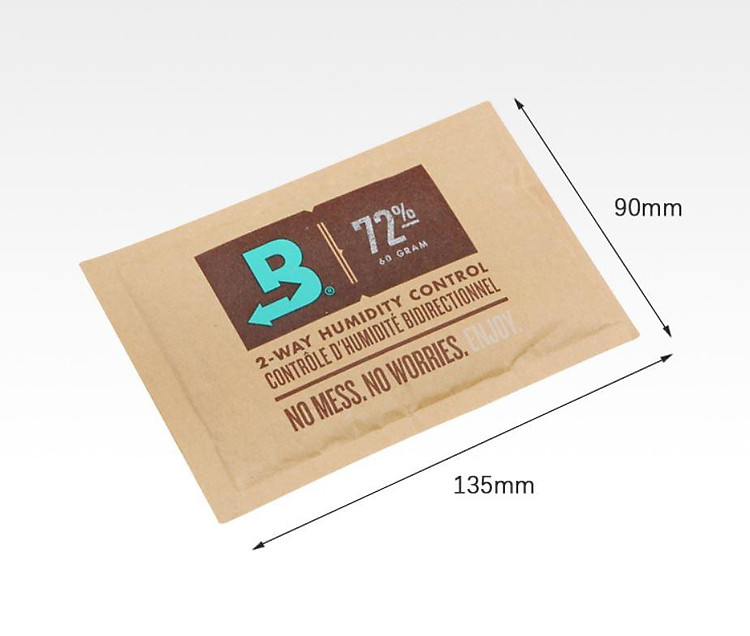 Túi dung dịch giữ ẩm ci ga Boveda điều khiển độ ẩm 2 chiều cực tốt 72%-60 gram