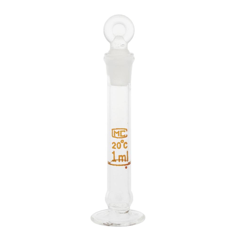 Set Of 4x Micro Volumetric Flask With Base, Ground Stopper, and Permanent graduation line easy to read