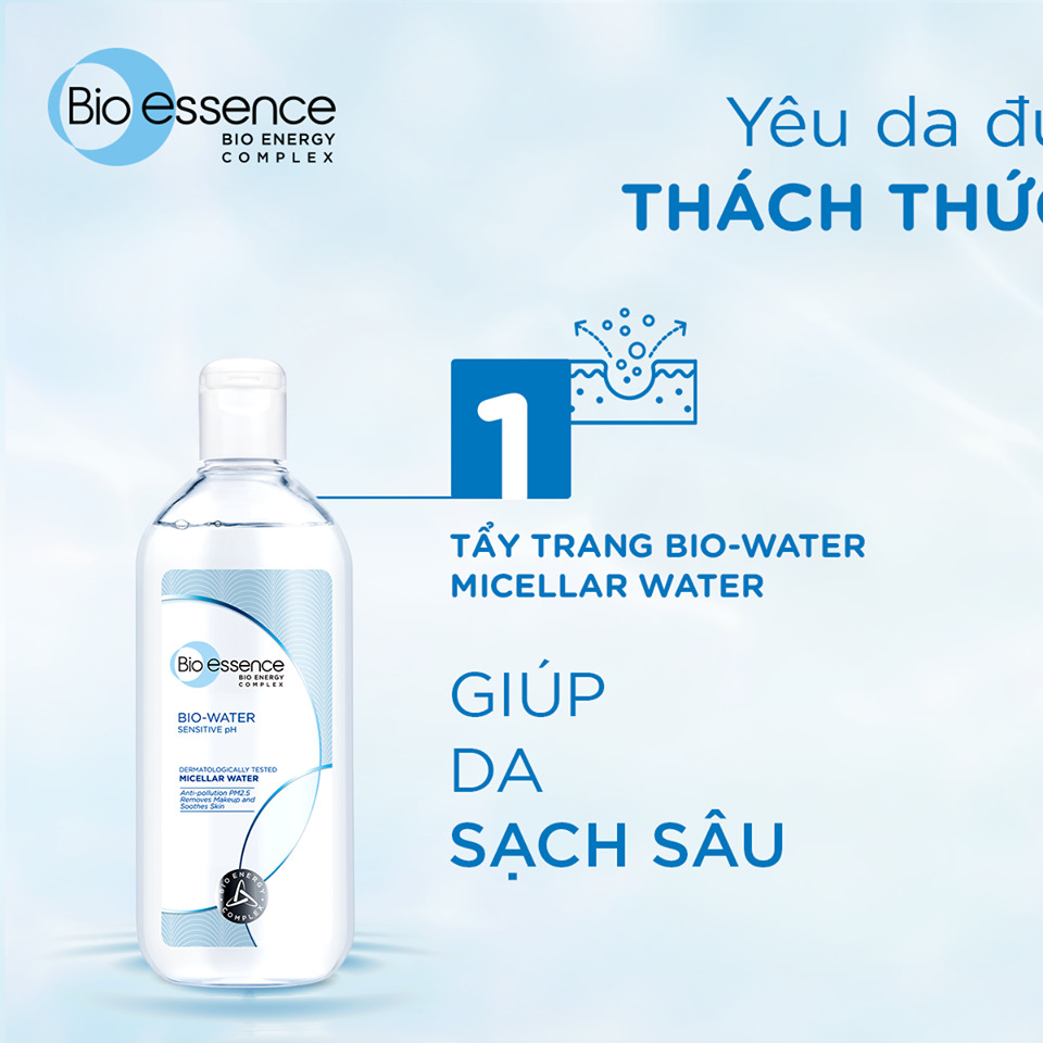 Nước Tẩy Trang Bio Essence Micellar Water Sensitive pH Làm Sạch Và Dưỡng Da 400ml