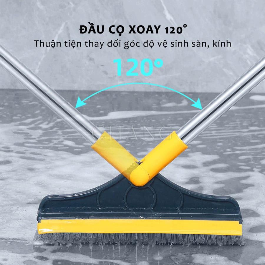 Chổi Chà Sàn Nhà Tắm Thông Minh 2 in 1 Thiết Kế Đầu Gạt Gước Xoay 120 Độ Quét Nhà Siêu Sạch Mọi Góc Bẩn