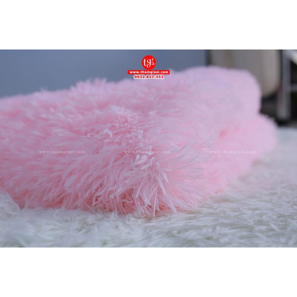 Thảm Lông Xù Hồng Nhạt | 160x200cm | Thảm Trang Trí Phòng Khách - Phòng Ngủ - Thảm Trải Sofa - Thảm Dành Cho Bé