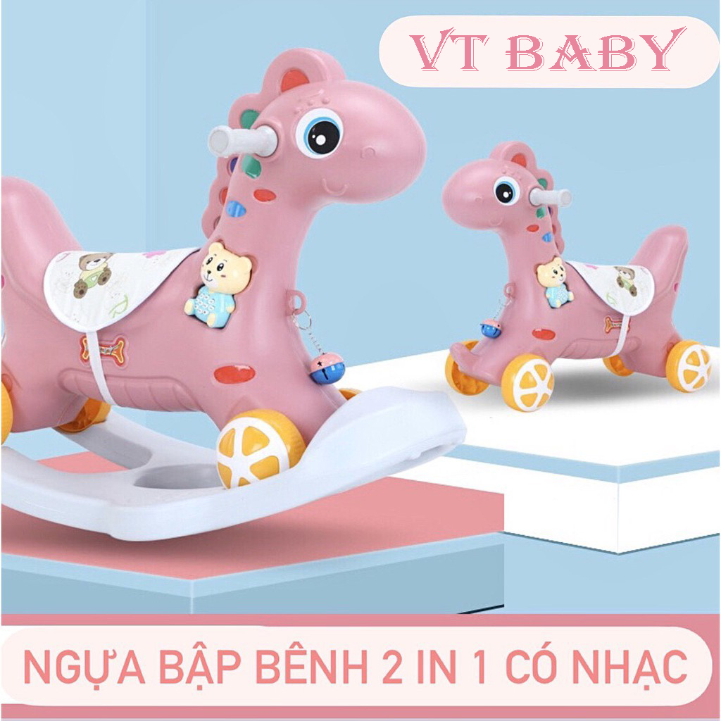 Ngựa Bập Bênh Có Nhạc 2 In 1 Cao Cấp Cho Bé