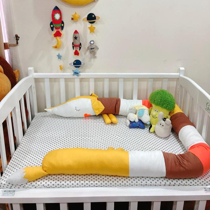 Quây cũi dài hình con thú cho bé RUNA KIDS chất liệu Cotton Hàn 100% cao cấp, bảo vệ an toàn giấc ngủ cho bé