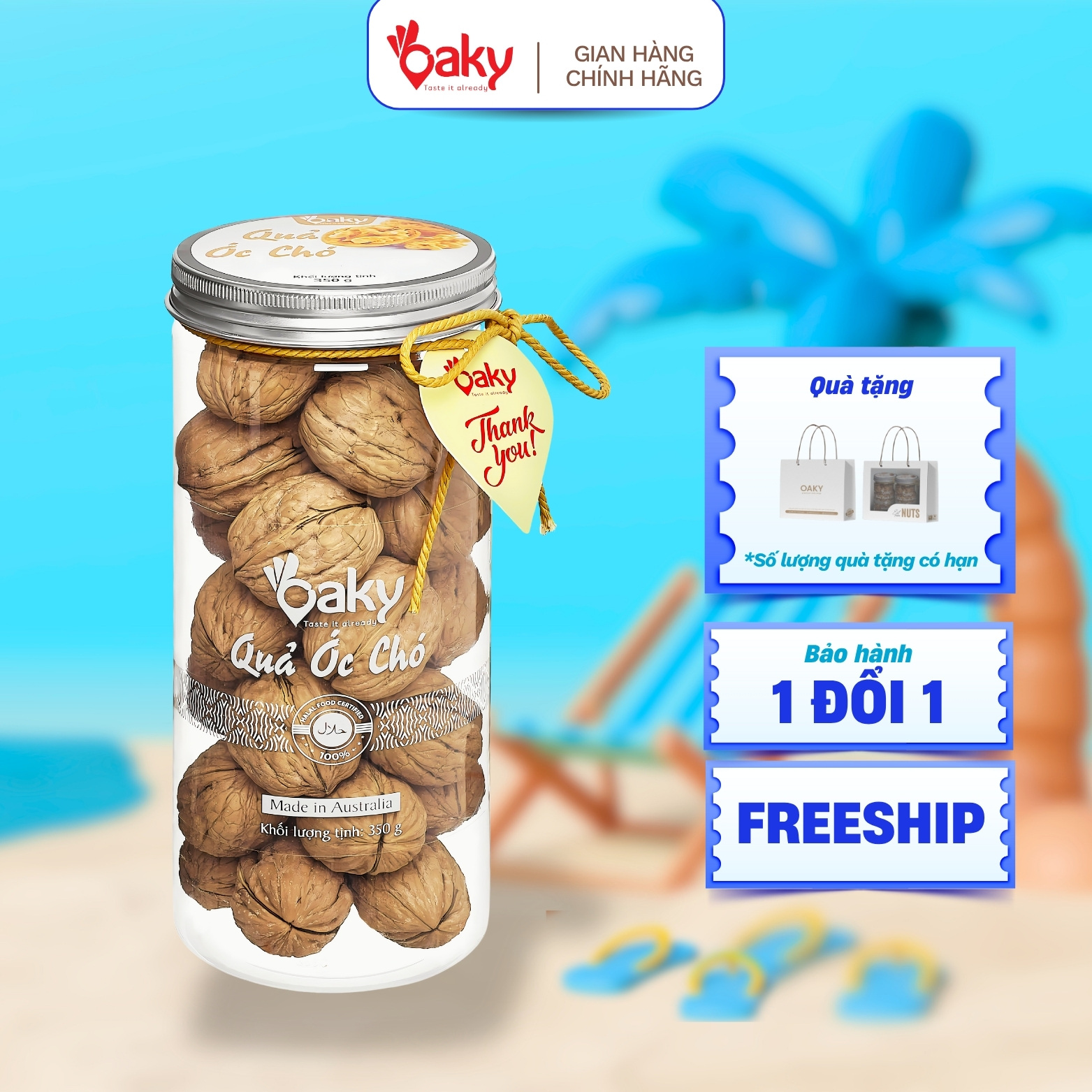 Quả Óc Chó Mỹ Oaky 250g – Nhập Khẩu USA, Bổ Não, Tốt Cho Tim Mạch