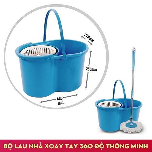 Cây lau sàn nhà 360 mâm nhựa (thay thế cho bộ xô lau 360)