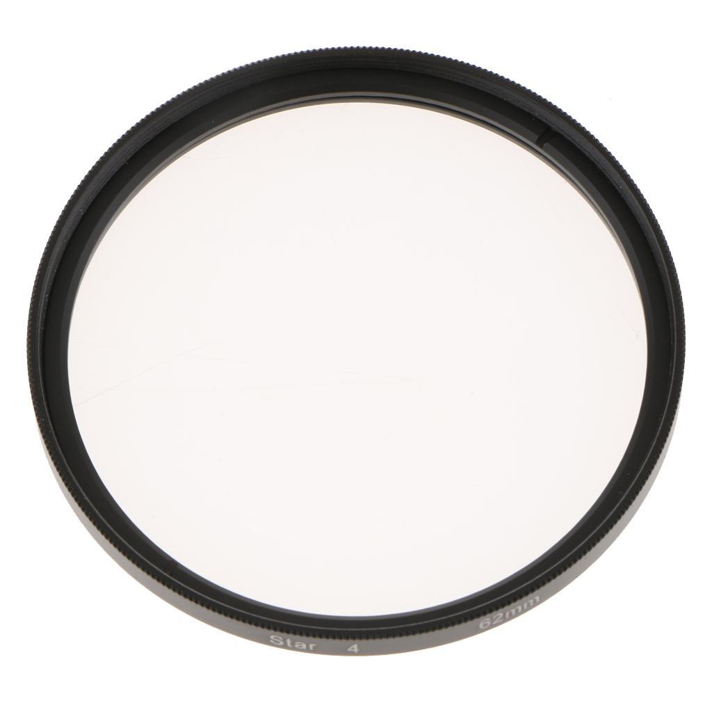 Optics 62mm 4 Point Star Special Effect Camera Cadorders Lens Filter Black