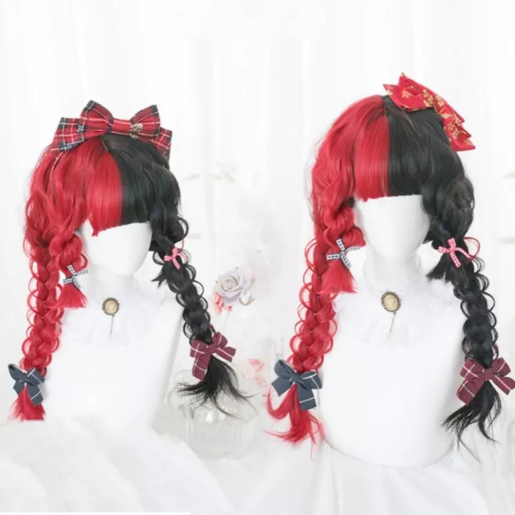 Wig/tóc giả teen nửa đen nửa màu hot trend cá tính siêu đẹp - Nguyên đầu lolita