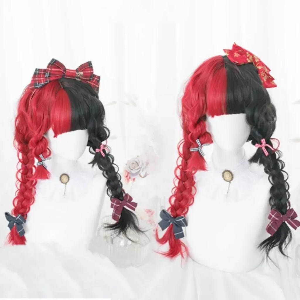 Wig/tóc giả teen nửa đen nửa màu hot trend cá tính siêu đẹp - Nguyên đầu lolita [Miu Cosplay]