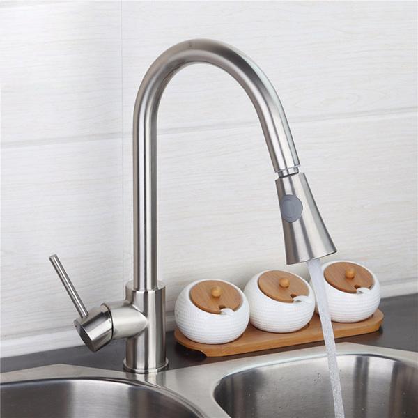 VÒI RỬA CHÉN NÓNG LẠNH DÂY RÚT INOX 304 CAO CẤP TẶNG GIÂY CẤP NƯỚC