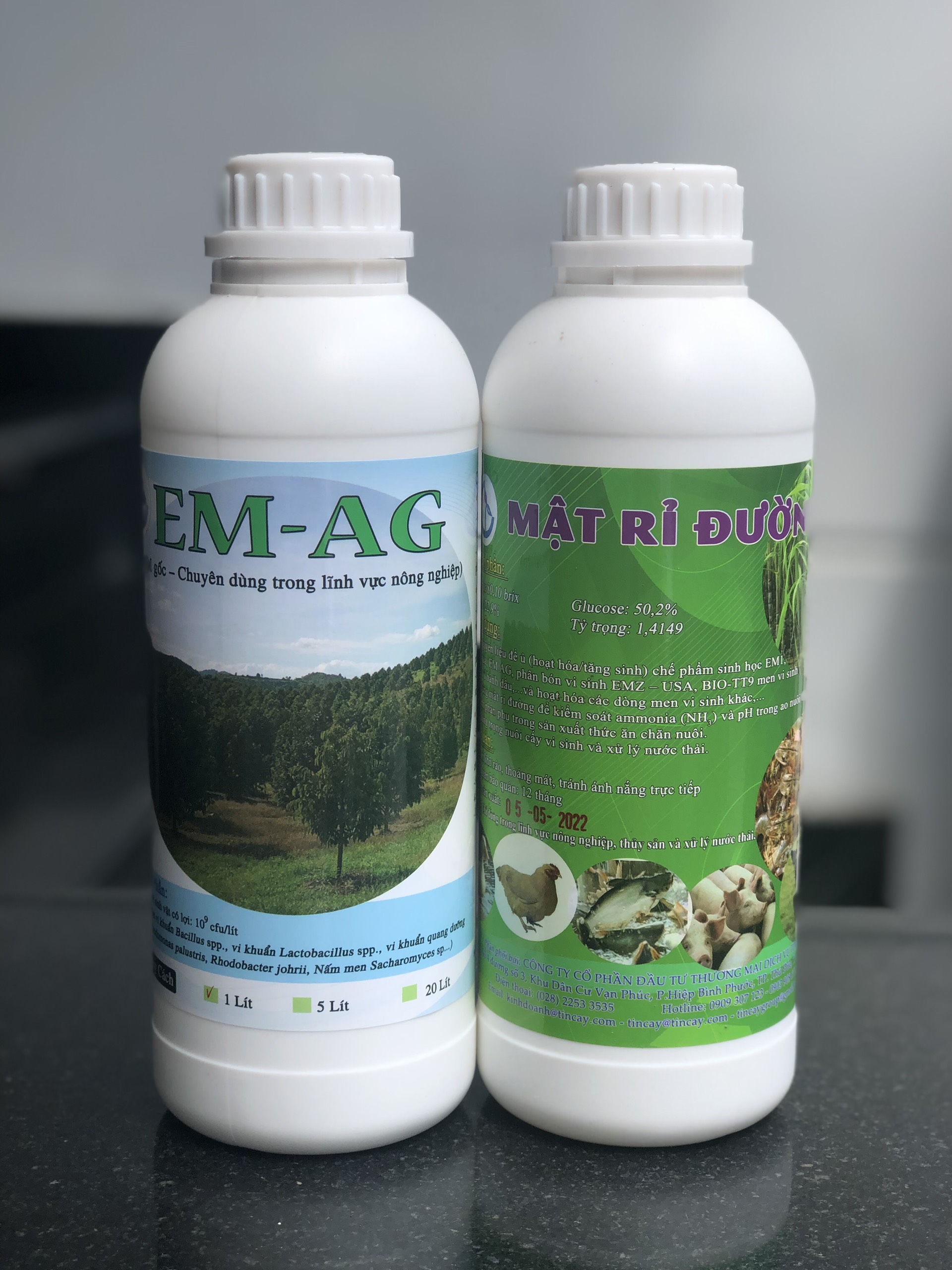 Combo 1 lít EM Gốc và 1 lít mật rỉ chuyên dùng trong nông nghiệp (Chế Phẩm Sinh Học EM AG)