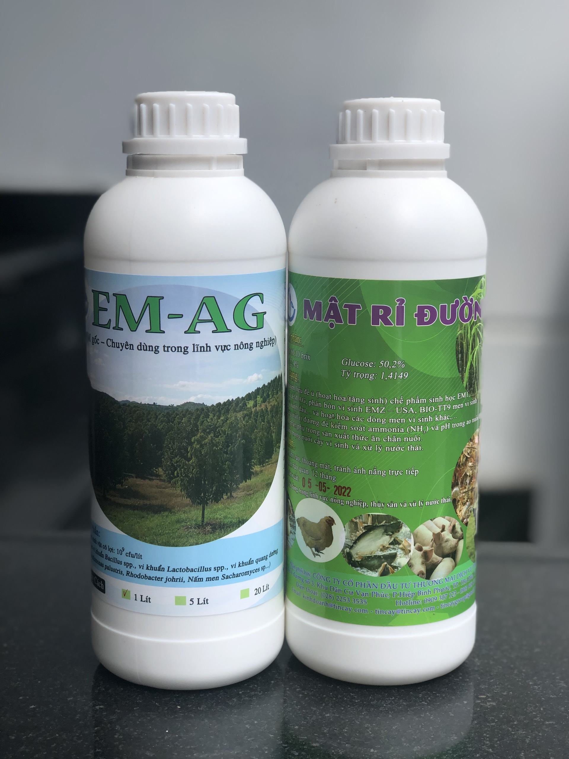Combo 1 lít EM Gốc và 1 lít mật rỉ chuyên dùng trong nông nghiệp