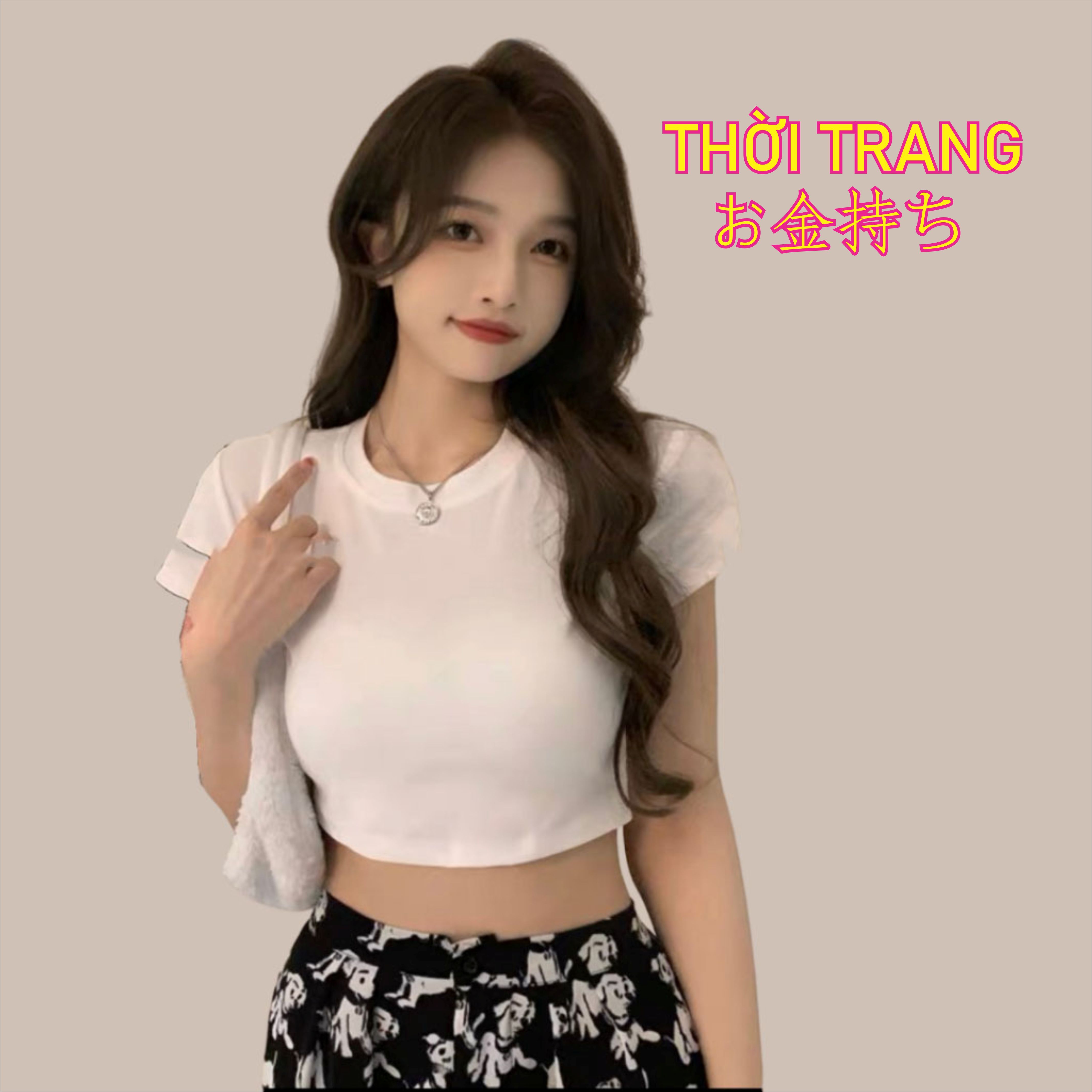 Áo croptop trơn ôm body chất thun cotton form basic áo nữ trơn 2 mầu