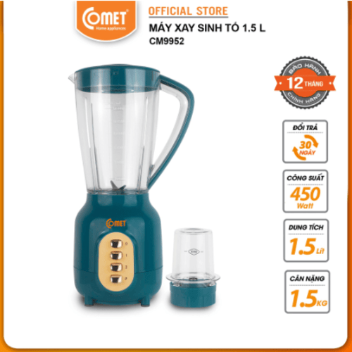 Máy xay sinh tố cối nhựa kháng vỡ 450W COMET - CM9952 - Hàng chính hãng