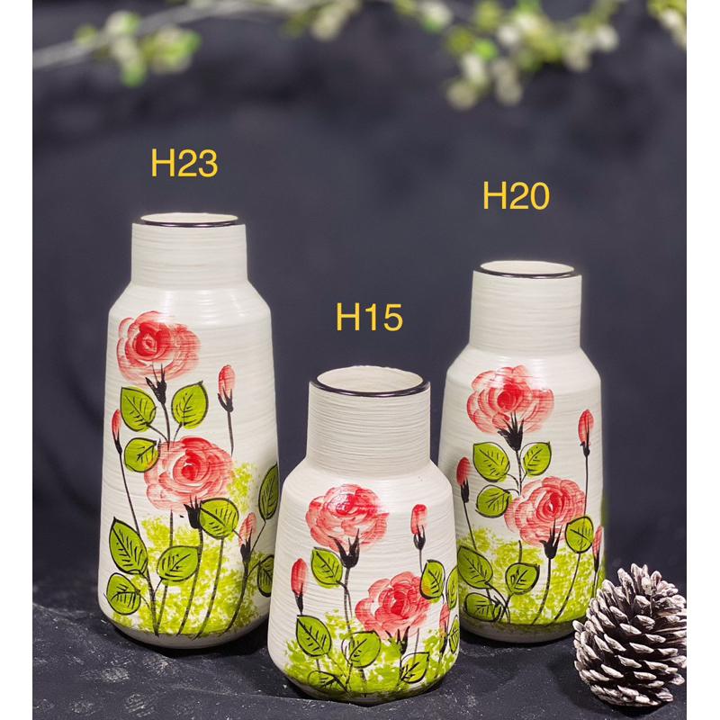 Set 3 lọ Decor- cắm hoa. Gốm sứ Bát Tràng.