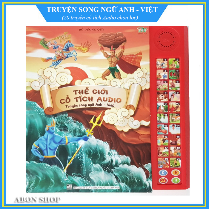 (Bản mới nhất) Truyện cổ tích song ngữ Anh - Việt - Thế giới truyện cổ tích Audio - Gồm 20 truyện chọn lọc, sách âm thanh, khổ to, in màu đẹp - Hàng chính hãng