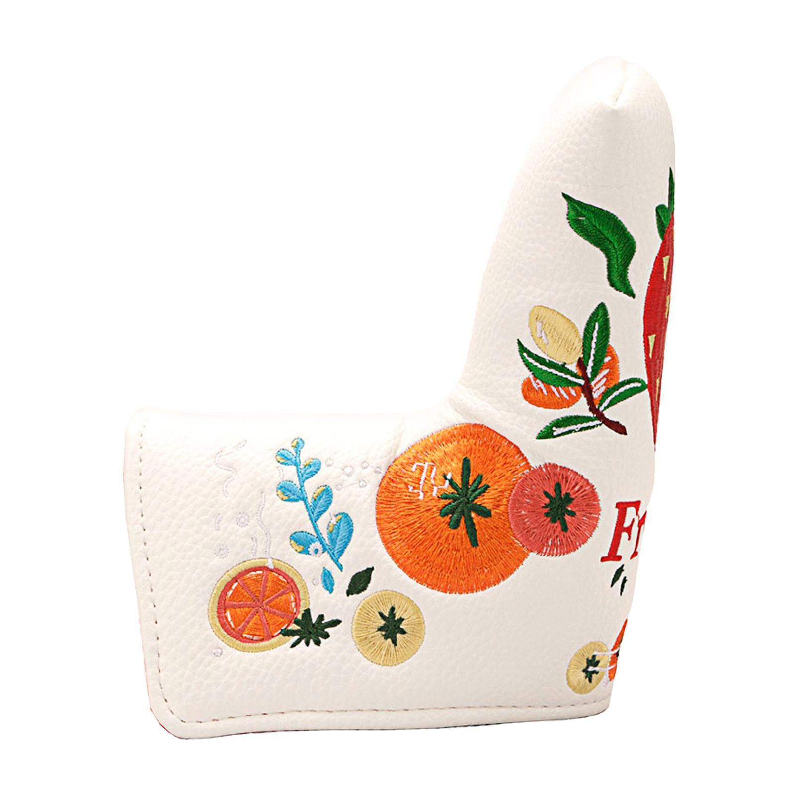 Golf Blade Putter Headcover Golf Club Head Cover PU Waterproof White