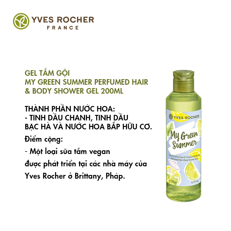 Gel tắm gội My Green Summer Perfumed Hair &amp; Body Shower Gel (200ml)