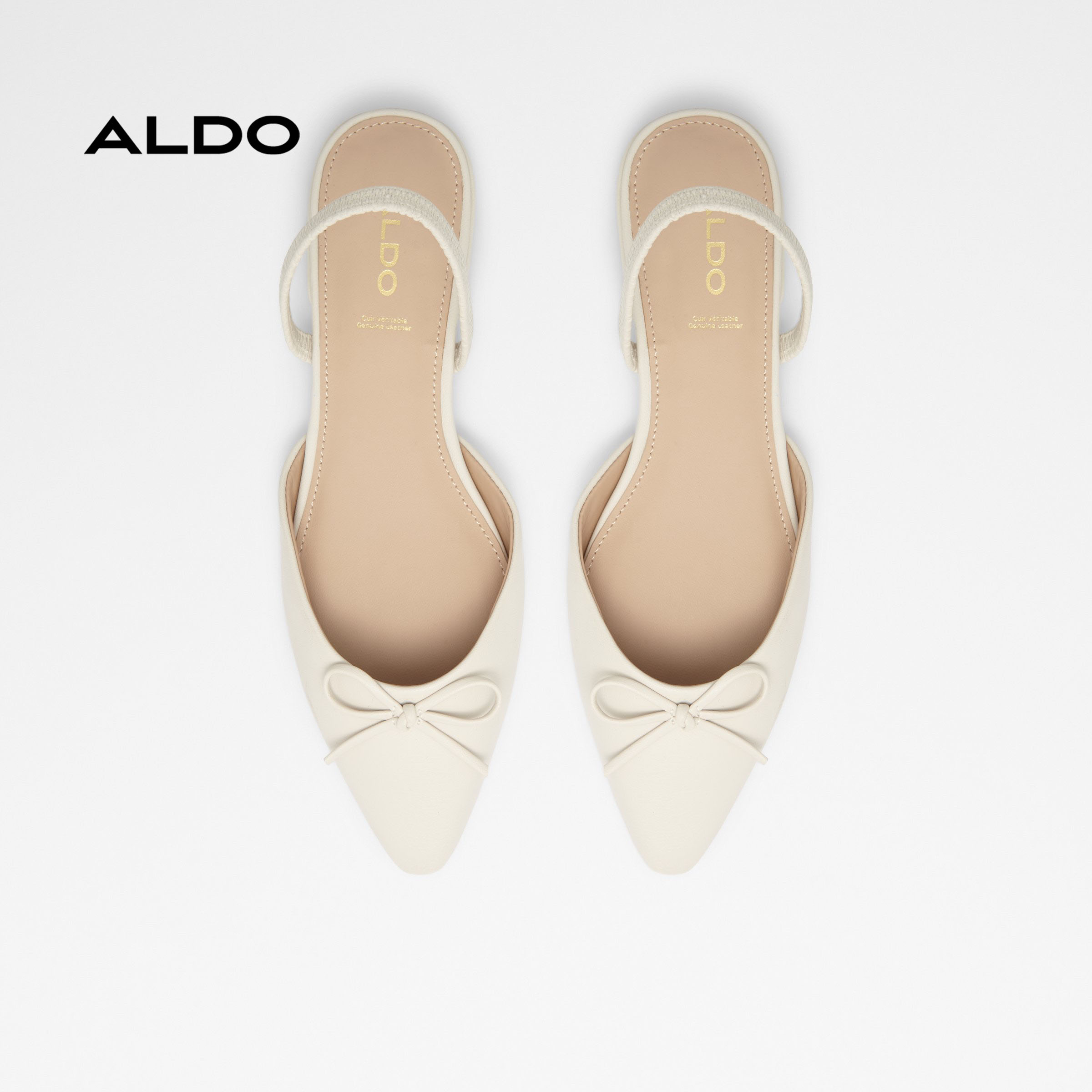 Giày búp bê nữ hở gót ALDO FELLAN100 - White - Size