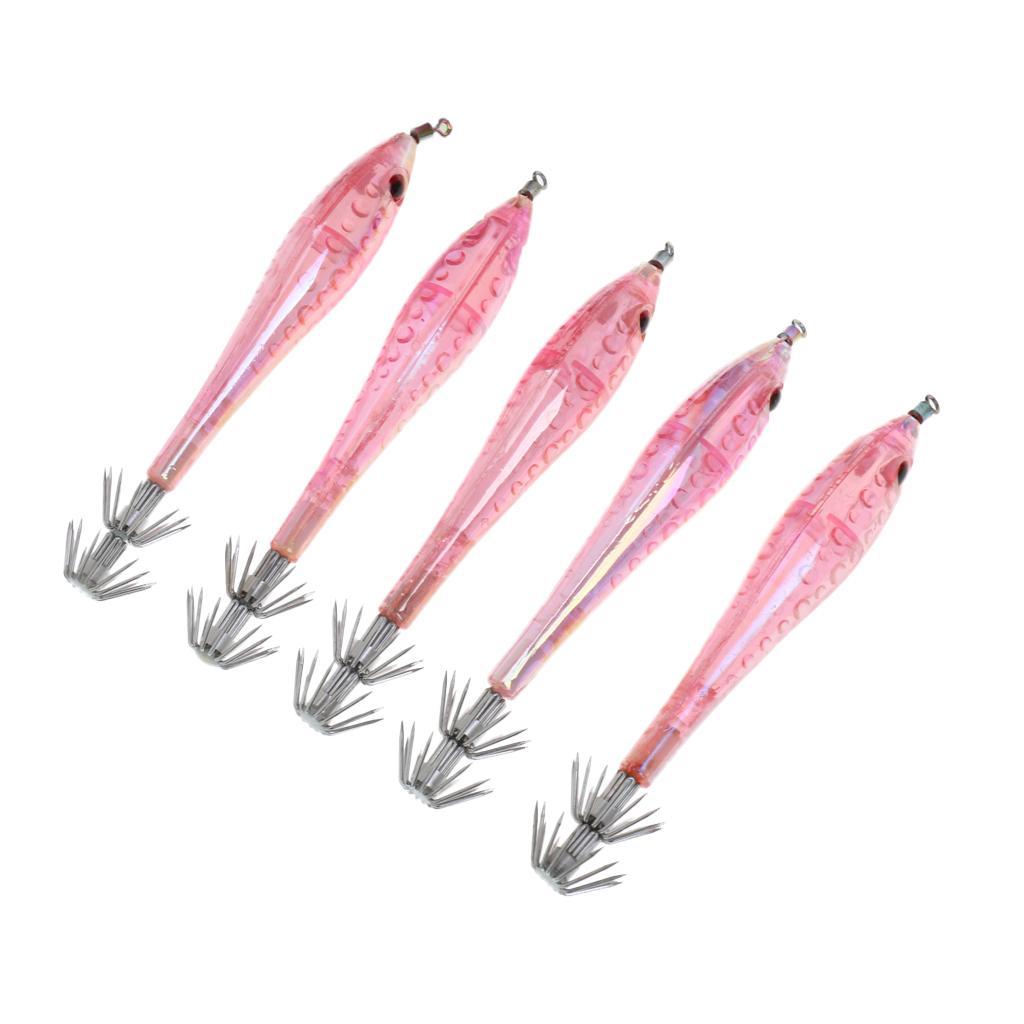 10pcs Squid Lure Jig Hook Lure Hard Plastic Baits Glow in Dark Fishing Tool
