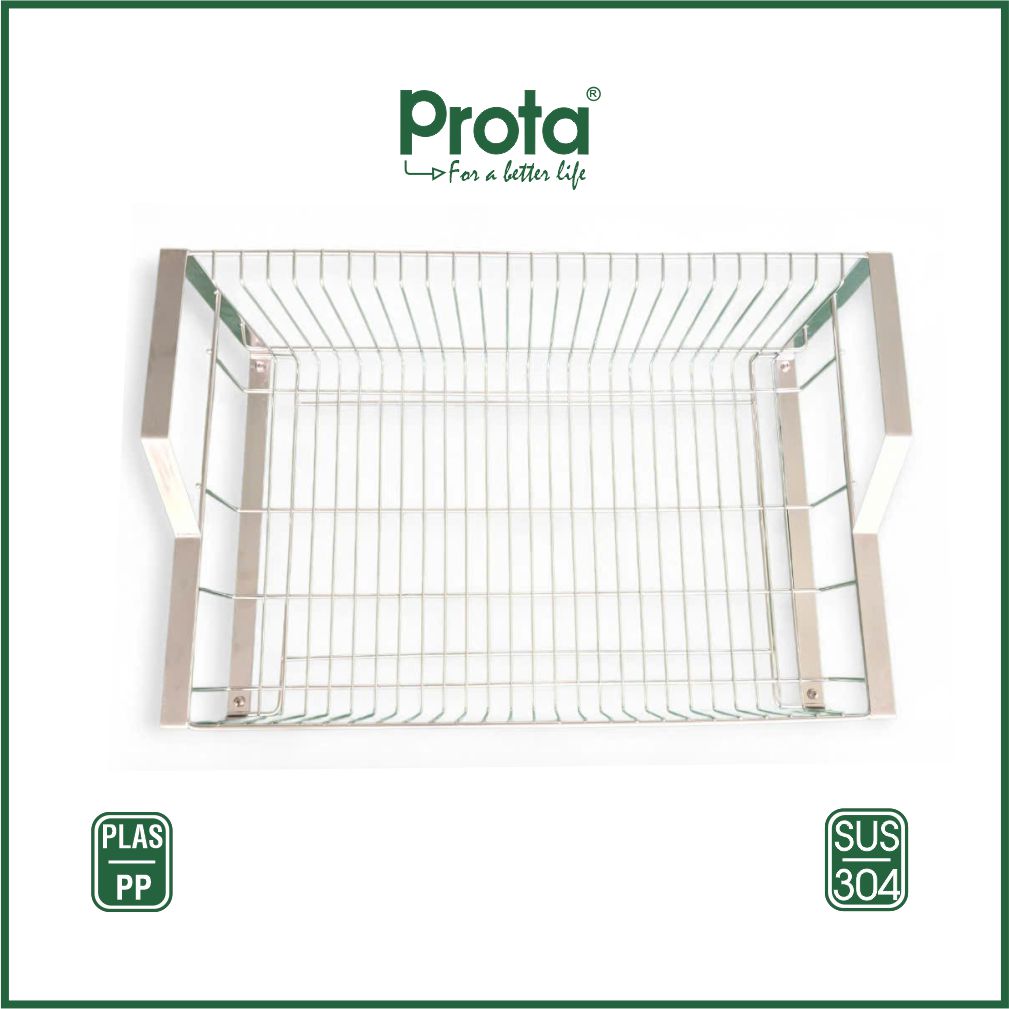 [CHÍNH HÃNG] Rổ úp bát đĩa inox 304 loại đạị Prota loại mới (Tặng kèm mâm hứng nước)- Bảo hành 36 tháng- Cam kết 1 đổi 1