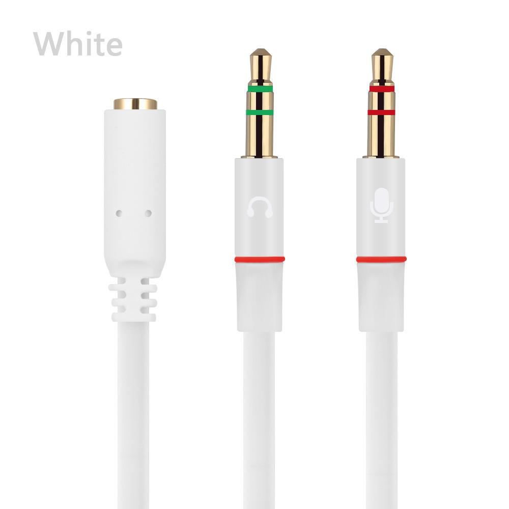 Mới Bộ Chia Tai Nghe Jack 3.5 Mm Âm Thanh Stereo 2 Nam Sang 1 Nữ Cáp Cắm Micro Cho Tai Nghe Chụp Tai Di Động