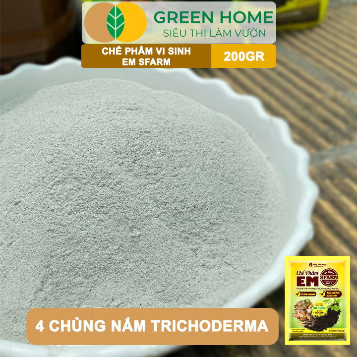 Chế Phẩm Vi Sinh EM Sfarm GreenHome, 200g, Ủ Phân Hữu Cơ Nhanh, Khử Mùi, Cải Tạo Đất Hiệu Quả