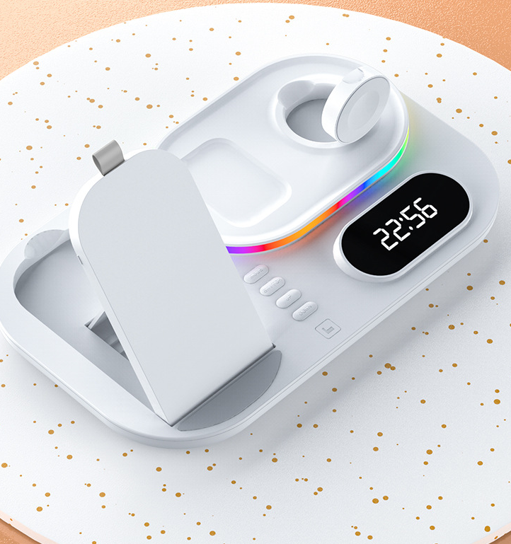 Đế Sạc Không Dây Đa Chức Năng Cho Apple Watch, Iphone, AirPods Sạc 4 Thiết Bị Cùng Lúc Hỗ Trợ Sạc Nhanh