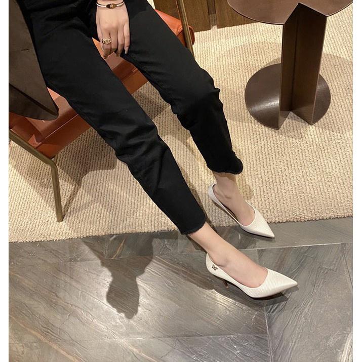 Giày Cao Gót 8 Phân Da Rắn Gót Đính Phụ Kiện 73223_152384