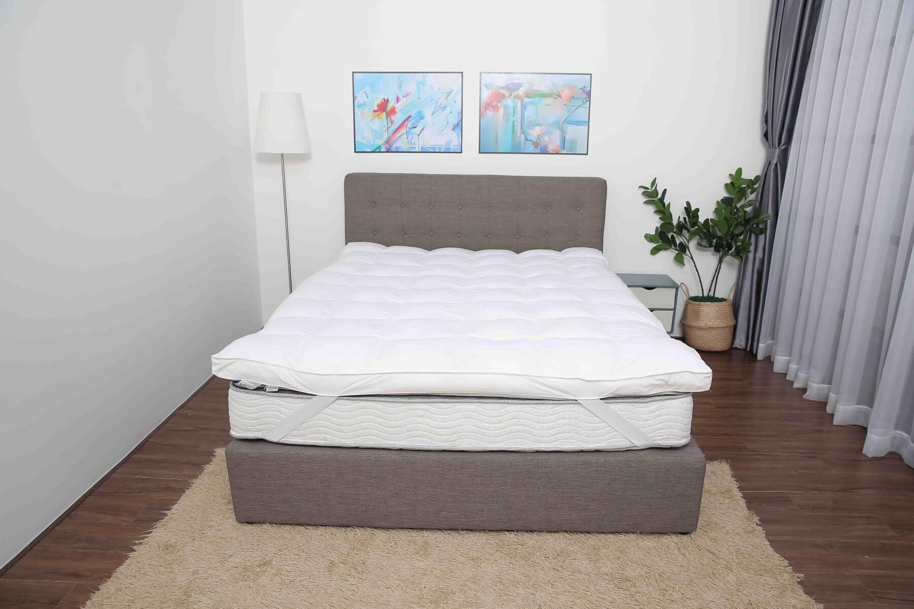 Topper cao cấp Microfiber Doona dày 7cm êm ái, bồng bềnh, kháng khuẩn hiệu quả