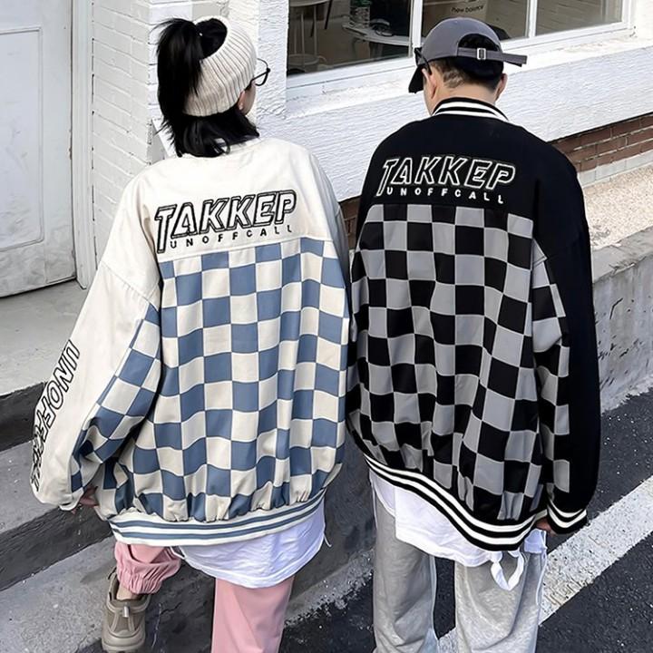 Áo Bomber / Áo Khoác Gió Nam Nữ 2 Lớp Form Rộng Unisex Họa Tiết Caro Phong Cách Hàn Quốc Siêu Cá Tính Rô Store