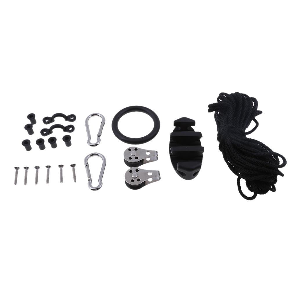 Kayak  Anchor Trolley Kit Rope Cleat Hook Marine