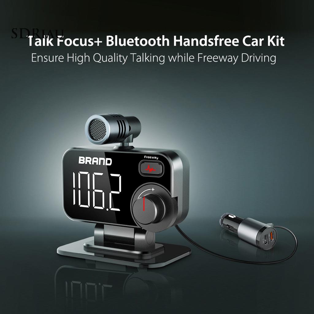 *QXDZ* BT92 FM Transmitter with External Microphone TF Card ABS Bluetooth 5.0 Car MP3 Player Charger for Car