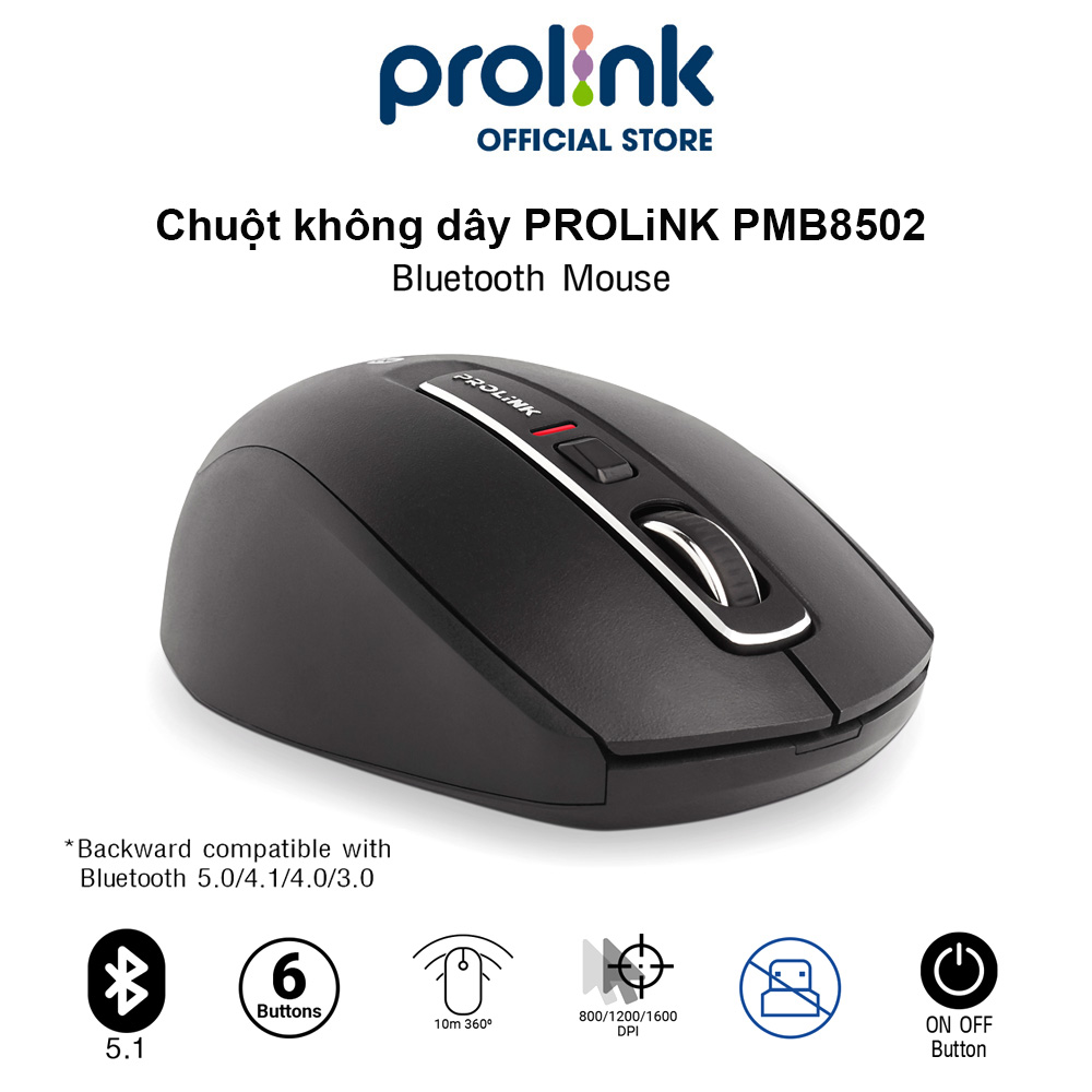 Hình ảnh Chuột không dây PROLiNK PMB8502 cao cấp, tiết kiệm pin , chơi game, văn phòng dùng cho PC, Macbook, Laptop