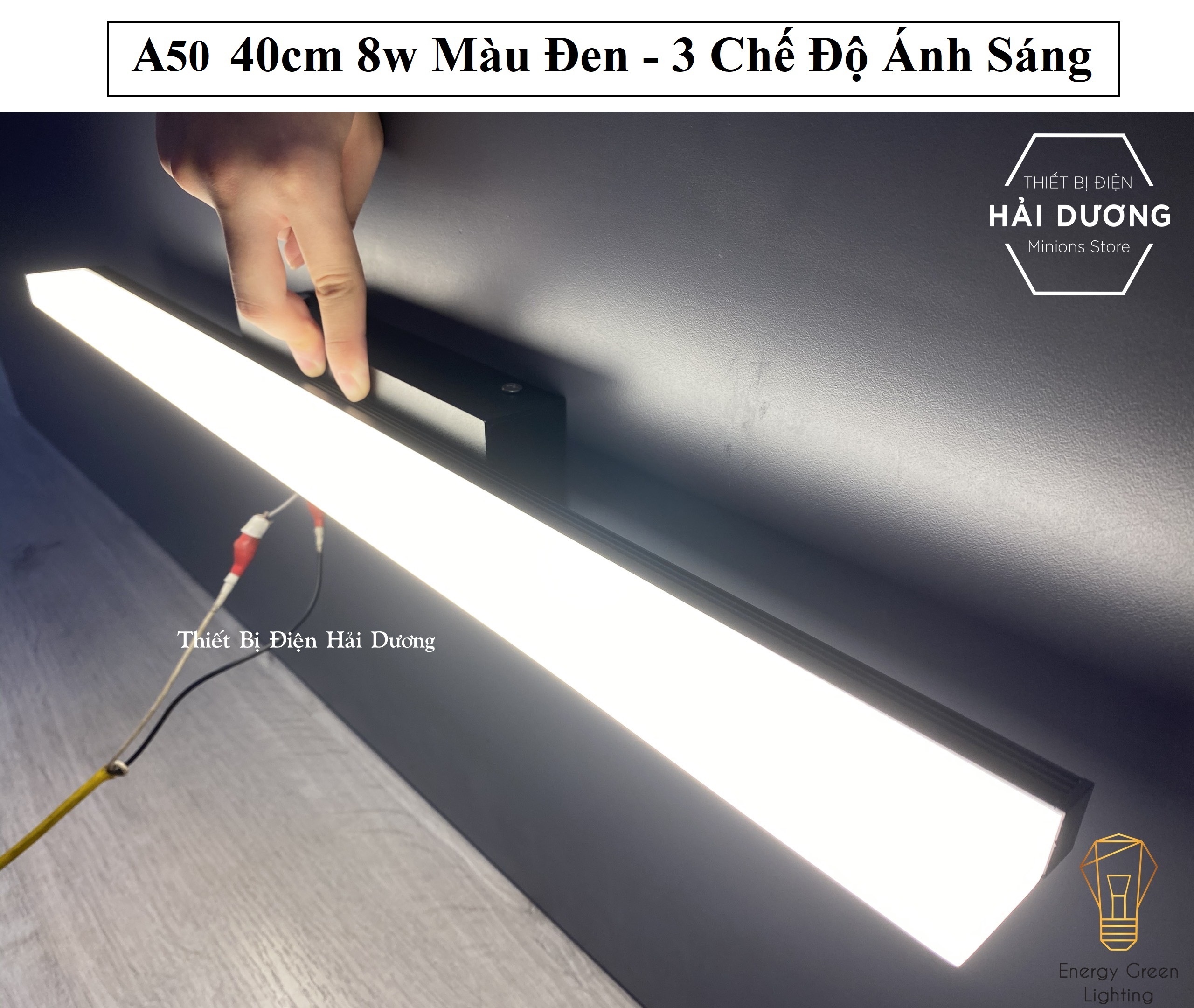 Đèn Soi Tranh- Đèn Rọi Gương Led Model A50 40cm 8w - 3 Chế Độ Ánh Sáng