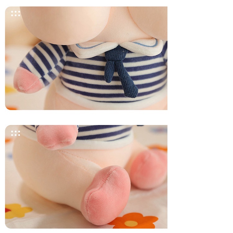 Gấu bông heo thủy thủ má bánh bao cute - Size từ 40cm đến 80cm - Qùa tặng heo bông mặc áo sọc dễ thương.