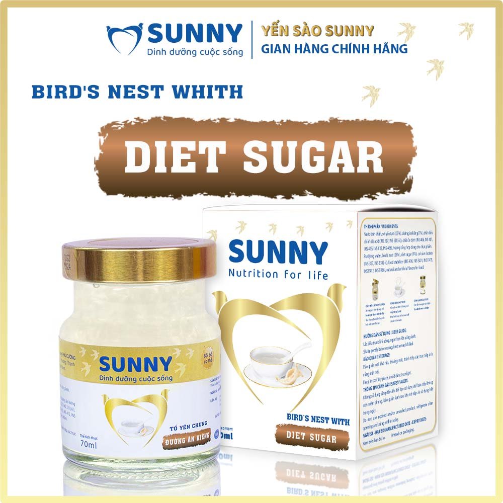 Yến sào ăn kiêng - Yến Sào Khánh Hòa chưng sẳn - 25% Yến thô - 70ml/hũ - Yến sào SUNNY