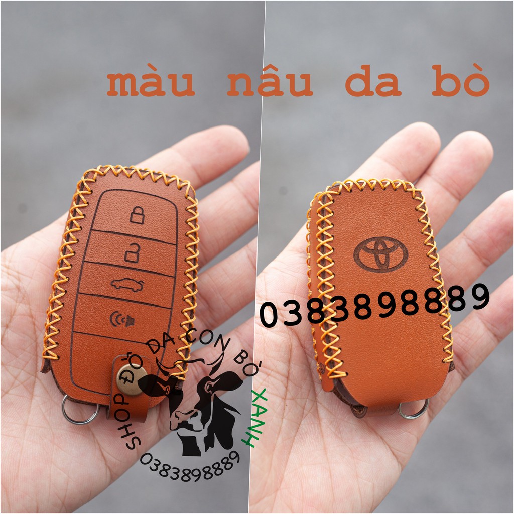 Bao da dành cho chìa khoá toyota Camry, Fortuner, Land Cruiser, Hilux handmade da thật 009