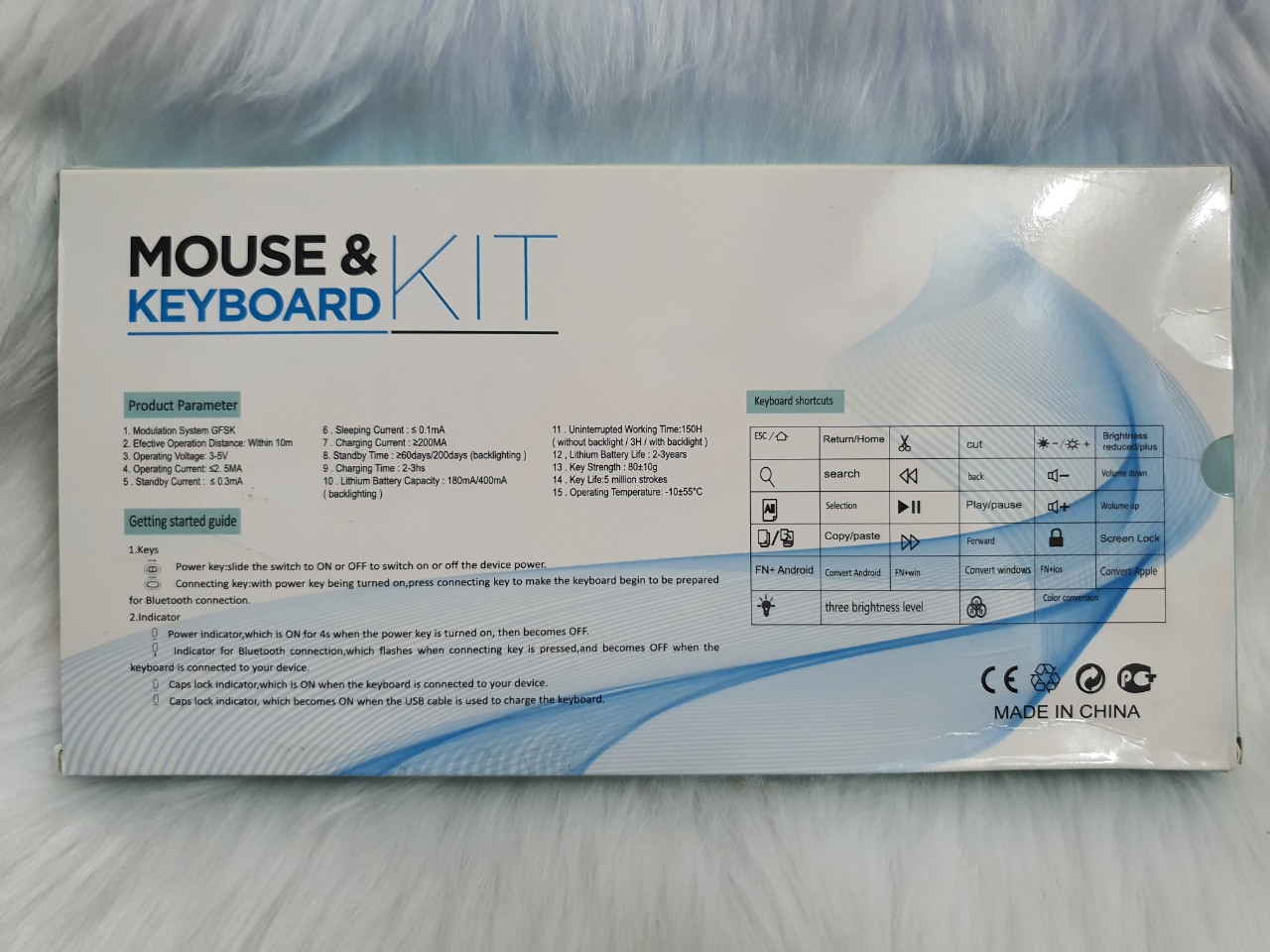 Combo chuột và bàn phím Bluetooth mini không dây, dùng cho máy tính, laptop, máy tính bảng, điện thoại - Hàng chính hãng