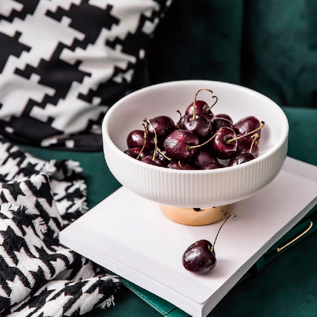 Ceramic Fruit Plate Round Display Reusable Stand for Countertop Buffet Cake