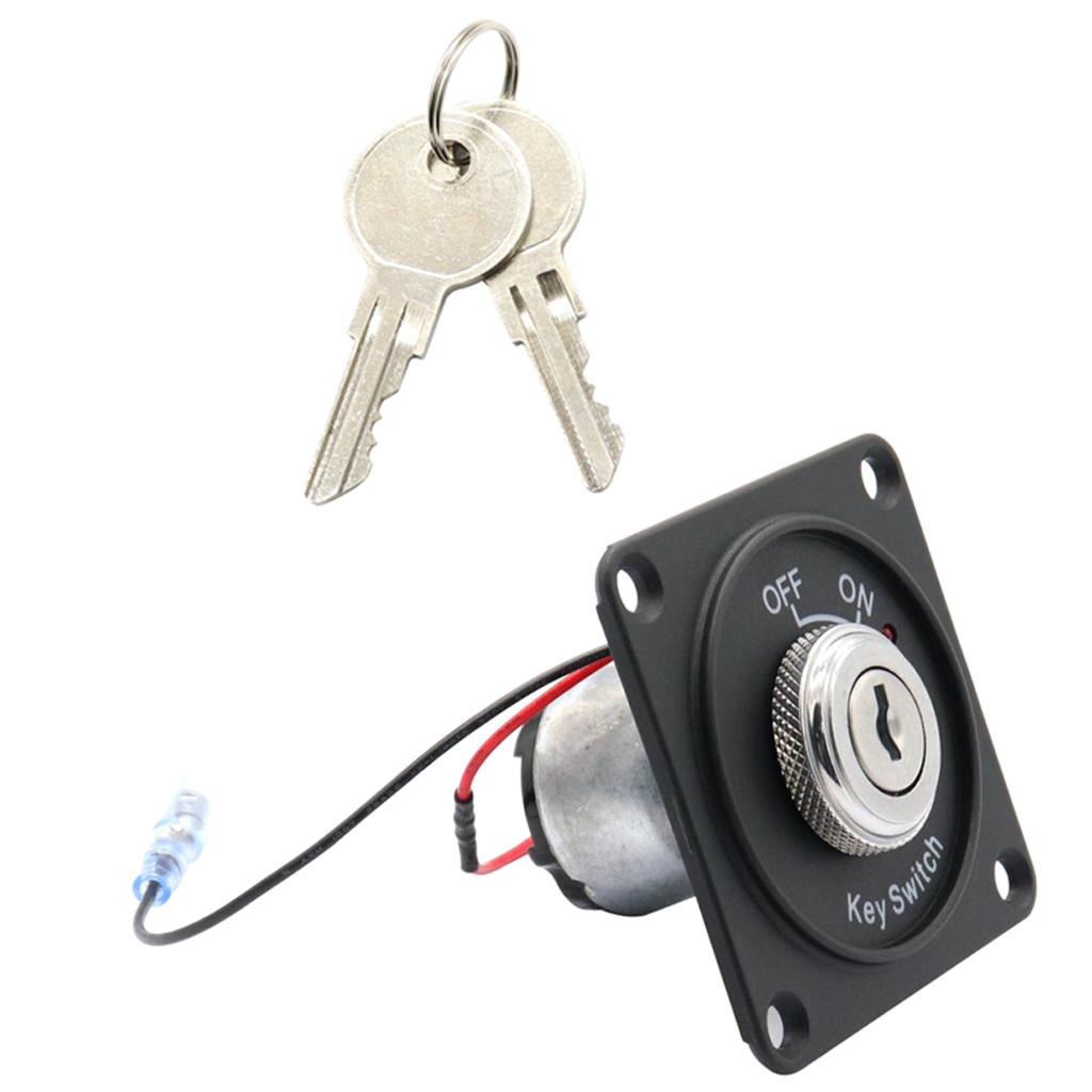 Car Auto DC 12V Single Ignition Switch Panel With Keys Engine Start ON-OFF