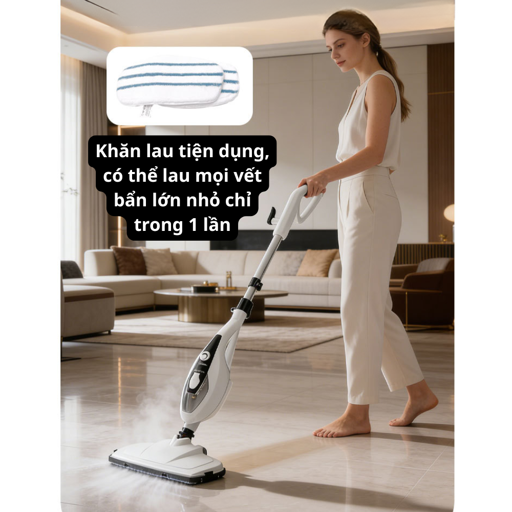 Máy lau nhà hơi nước Lumabella LB-63031 công suất cao 2000W, áp suất cao, thiết kế thông minh, dễ dùng, làm nóng nhanh - DELIYA - HÀNG CHÍNH HÃNG