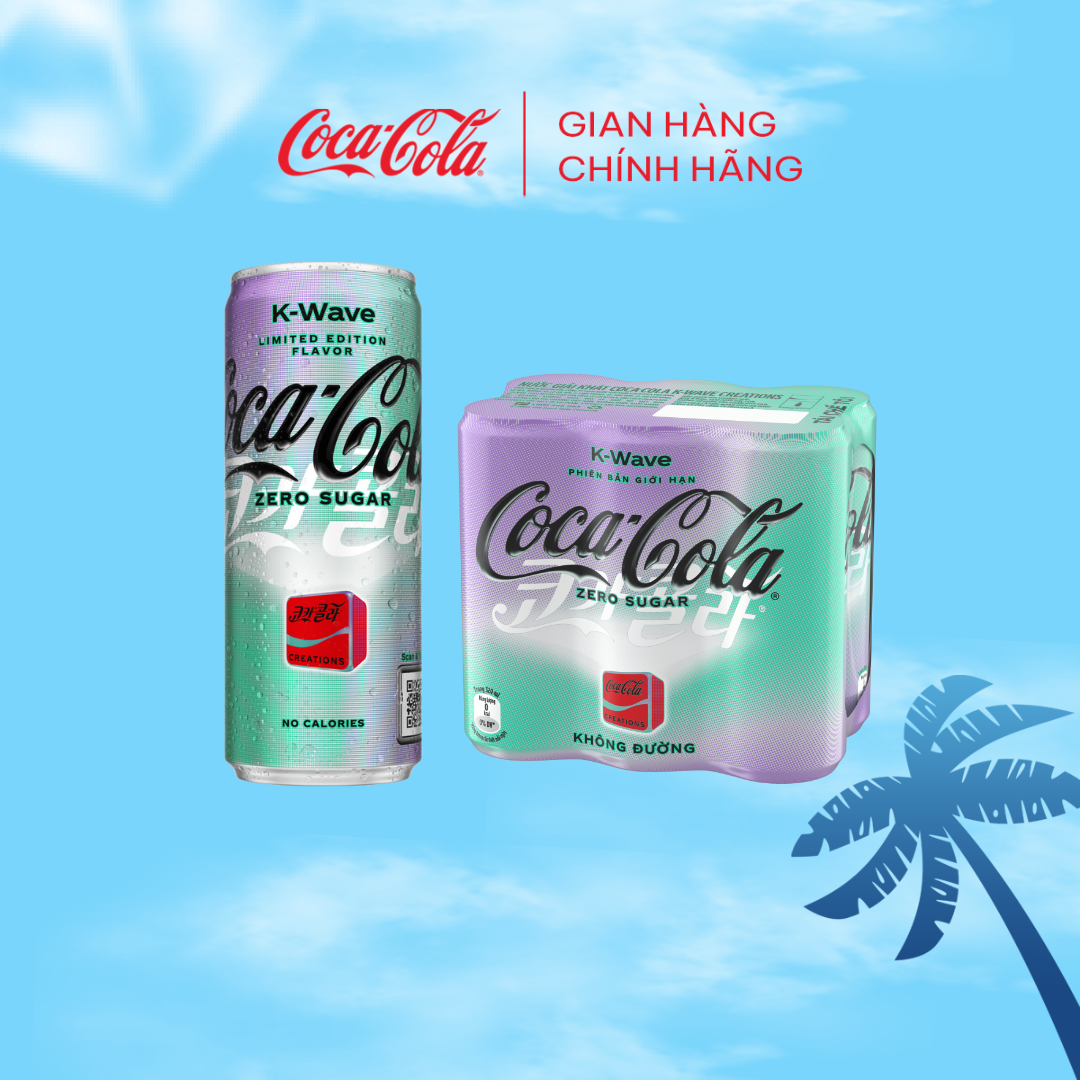 [QUÀ TẶNG KHÔNG BÁN] Lốc 6 Lon Nước Giải Khát Không Đường Coca-Cola Zero 320ml/lon Sale 4.4 Phiên Bản Giới Hạn K-Wave Sale 25.3 Coca-Cola Official Store