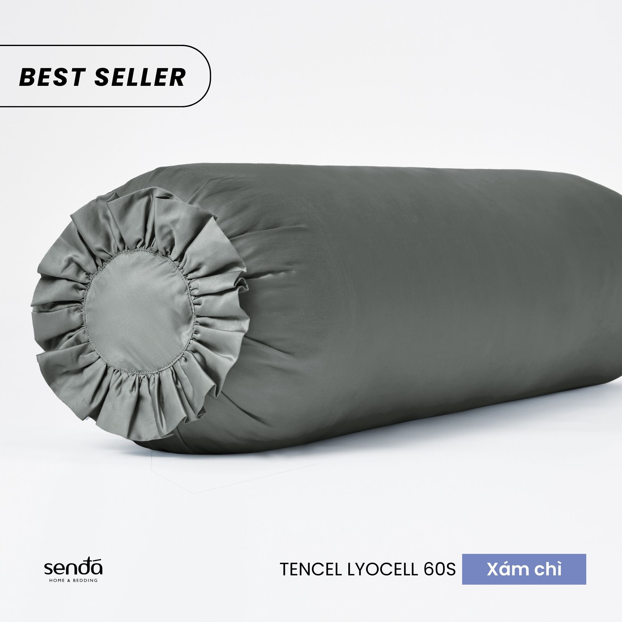 Vỏ gối ôm Lụa Tencel Sen Đá Home Bedding 60x80 70x100 35x100cm cao cấp trơn màu, bao áo gối ôm người lớn có dây kéo khóa
