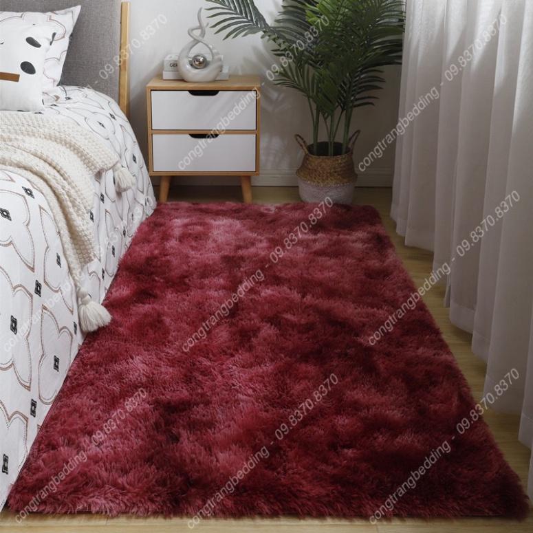 Thảm lót chân giường, Thảm Lông Trải Sàn trang trí phòng ngủ, phòng khách - Mặt sau chống trơn trượt