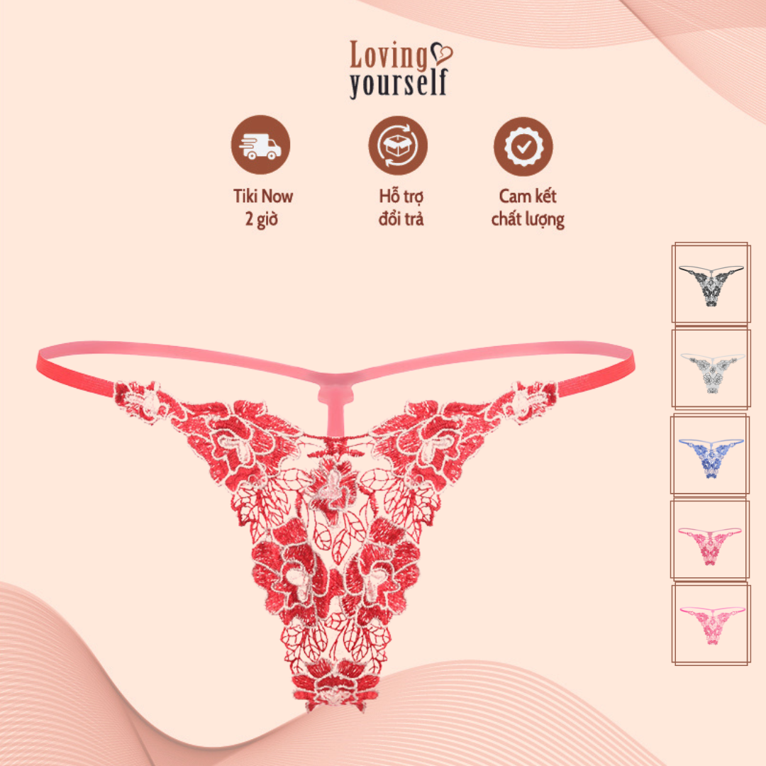 Combo 2 quần lót nữ, quần lót tam giác ren thêu hoa xuyên thấu lọt khe quyến rũ hấp dẫn  LYEQ043