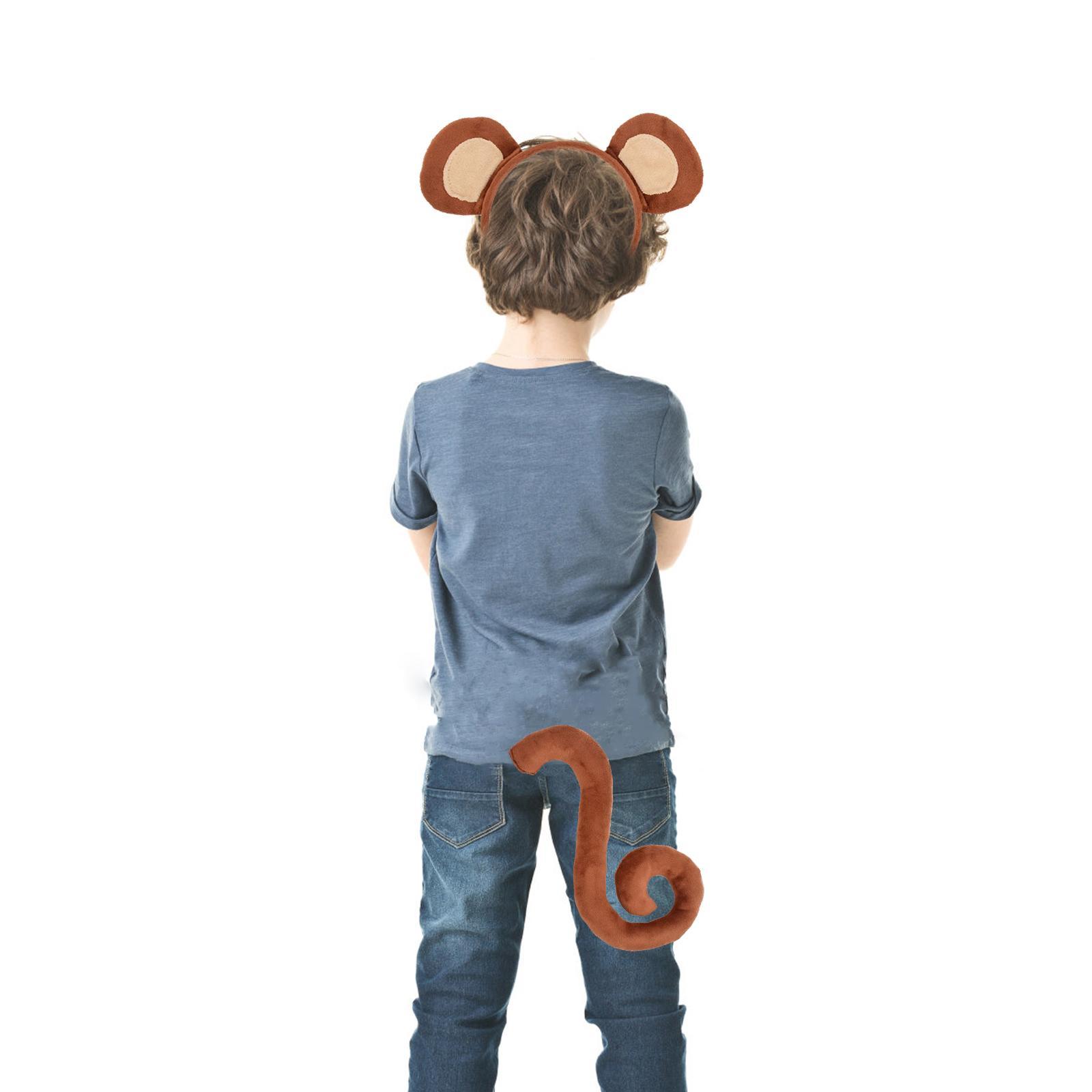 Ears and Tail Set for Unisex Kids Plush for Performance Fancy Dress